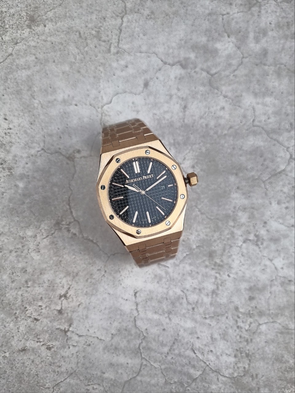 오데마피게 로얄오크 블랙다이얼 핑크골드 금통15510 OR 국내배송