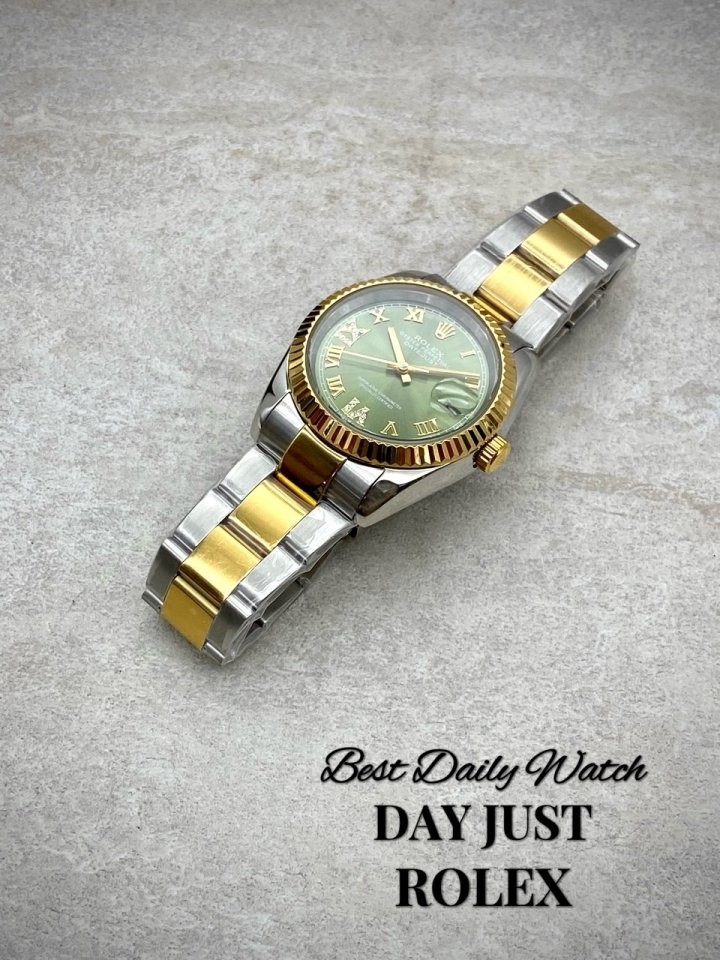 로렉스 데이저스트  그린다이얼  콤비 남녀공용 국내배송