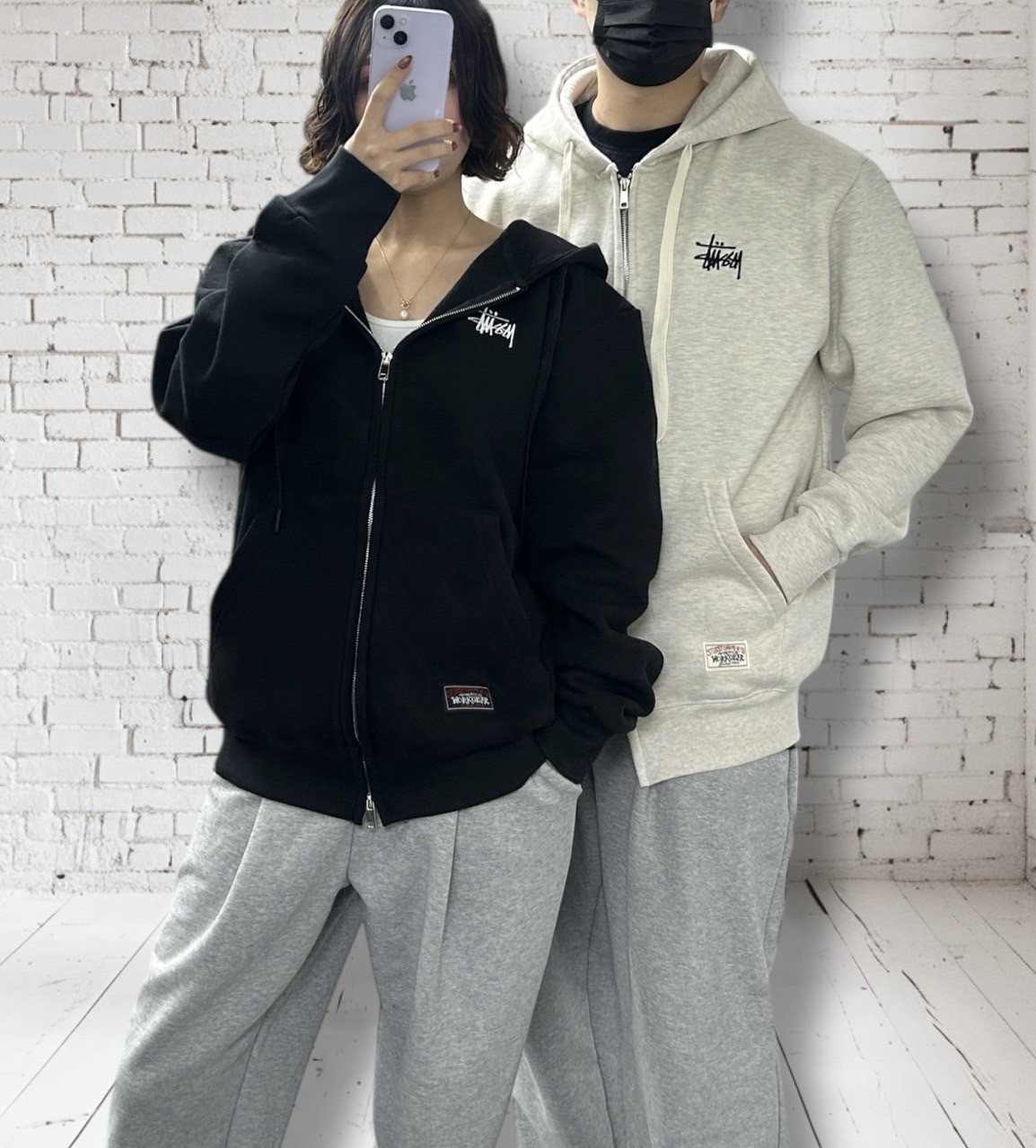 스투시 기모 워크 후드 집업 국내배송