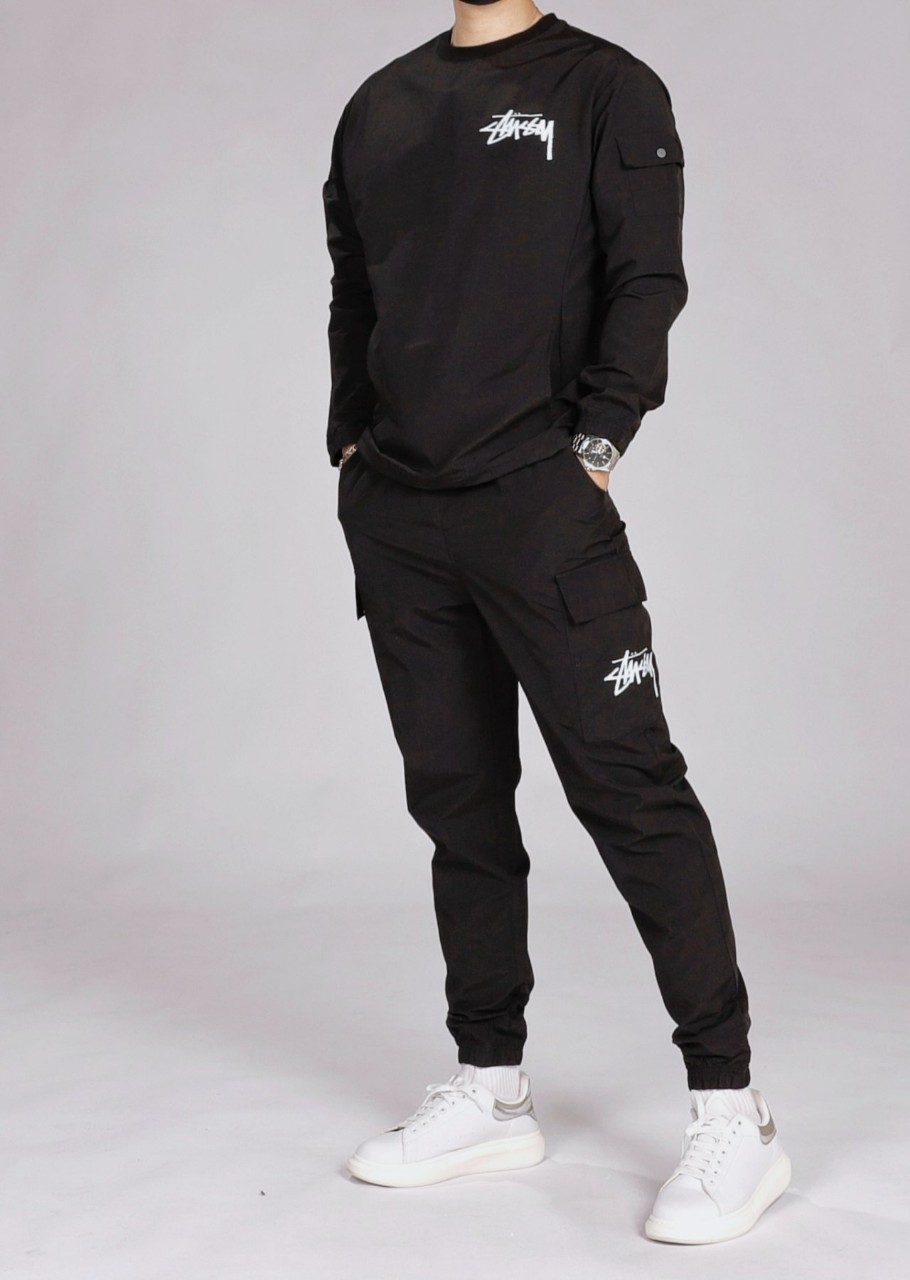 스투시  시그니처 투웨이스판 기모세트 국내배송