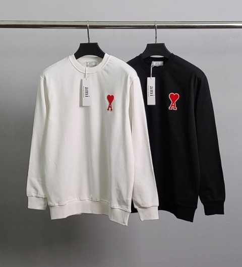 아미 레드하트패치 맨투맨 국내배송