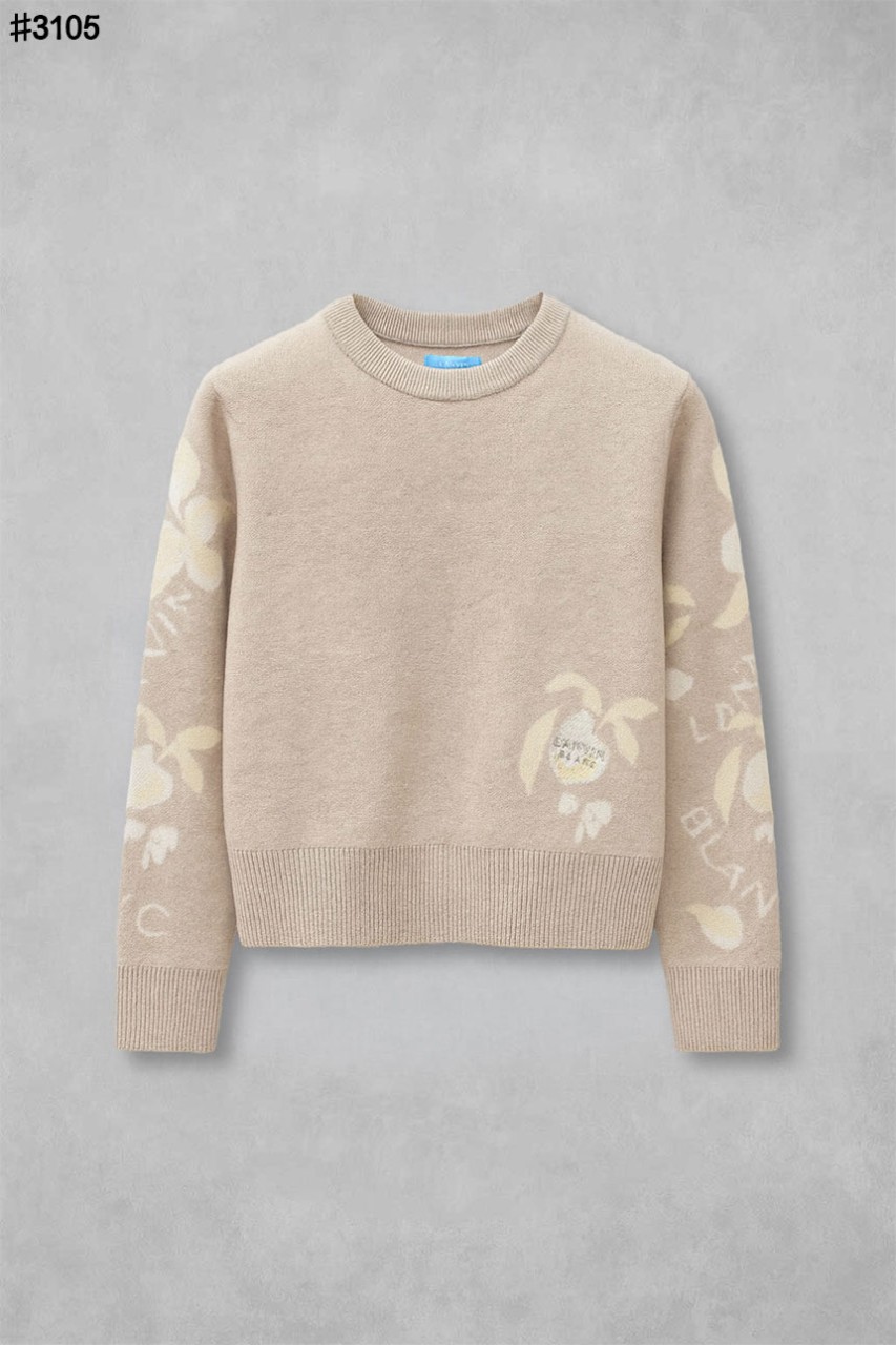 랑방블랑 골프웨어 캐시미어 블렌드 자카드 니트 탑 국내배송