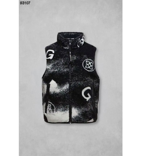 지포어 블랙 앤 화이트 퍼플리스 패턴 투웨이 다운 베스트 국내배송