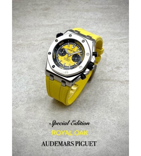 오데마피게로얄오크 오프쇼어 다이버 크로노그래프 엘로우다이얼 국내배송