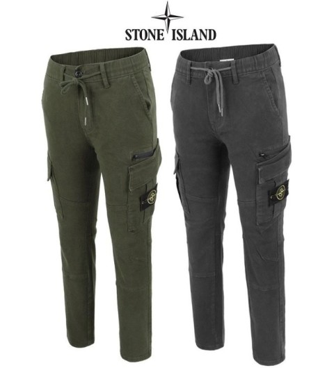 [스톤아일랜드 S] 슬림 밴드오비 지퍼포켓 카고 팬츠 국내배송