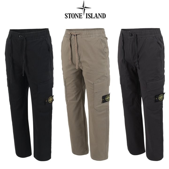 스톤아일랜드 [S] 융본딩 스판 미디움와이드 카고 팬츠 국내배송