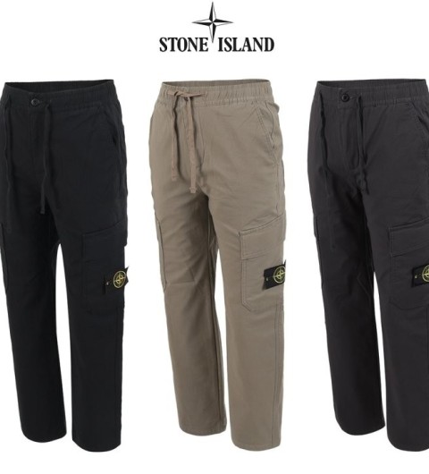 스톤아일랜드 [S] 융본딩 스판 미디움와이드 카고 팬츠 국내배송
