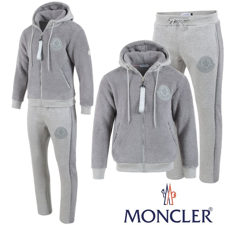 몽클레어 빅로고 양털 후드 집업 셋업 국내배송