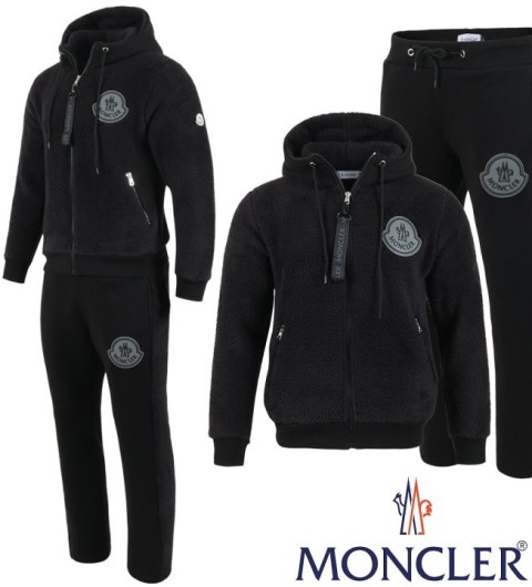 몽클레어 M. 25FW 빅로고 양털 후드 집업 셋업 국내배송