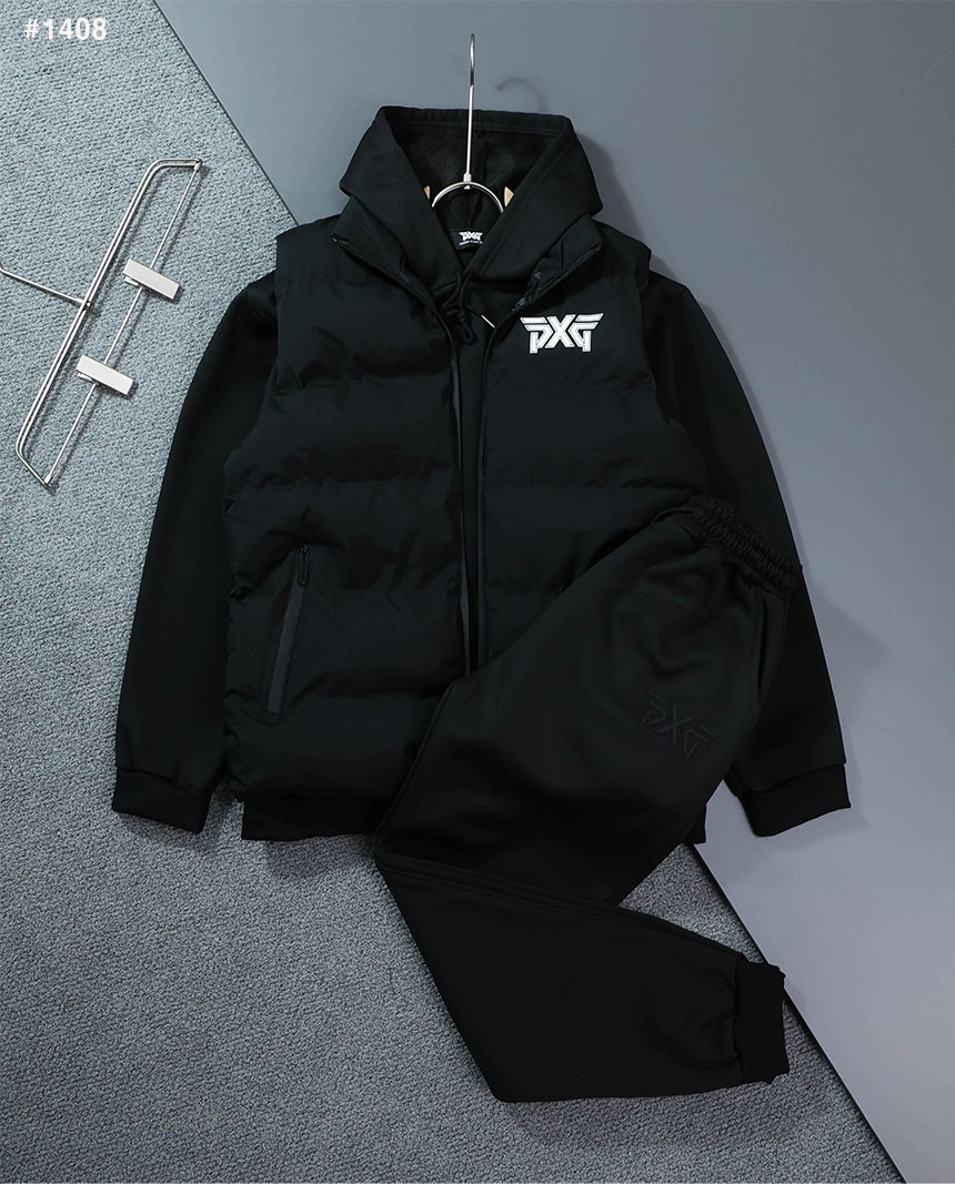 PXG 퍼포먼스 기모 후드 티셔츠 & 조거팬츠 & 베스트 3ps 기모 세트 국내배송