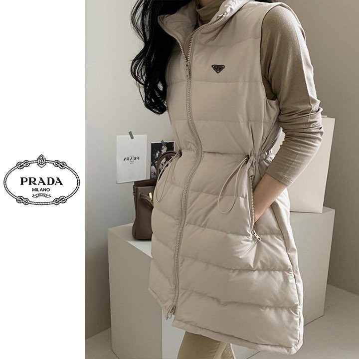프라다 [P] 앤디 롱 패딩조끼 국내배송