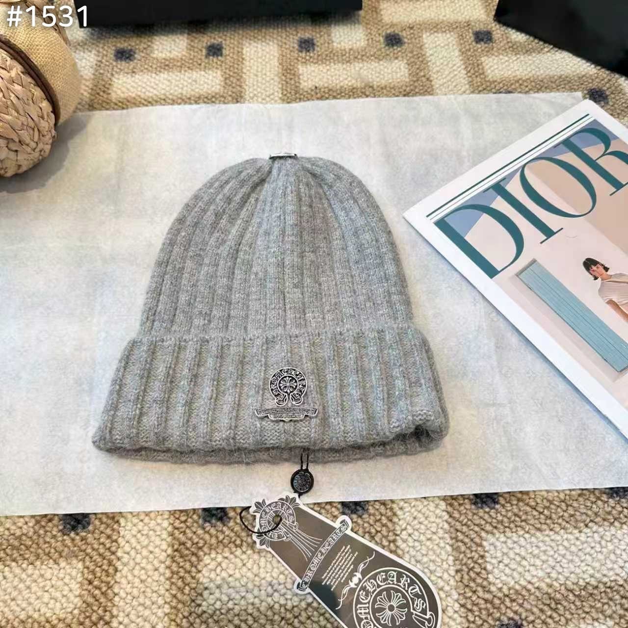 크롬하츠 홀스슈 사각패치 비니 그레이 국내배송