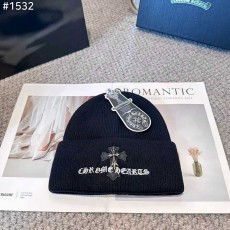 크롬하츠 레더 크로스 레터링 비니 블랙 국내배송