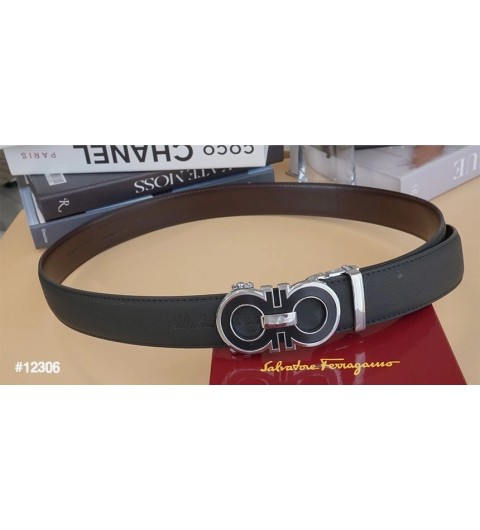 페라가모 수입 간치니 실버블랙 남성 자동벨트 국내배송