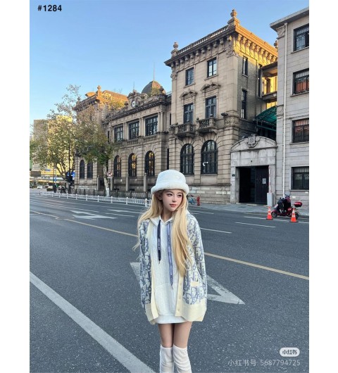 크리스찬 디올 오블리크 패턴 가디건 국내배송