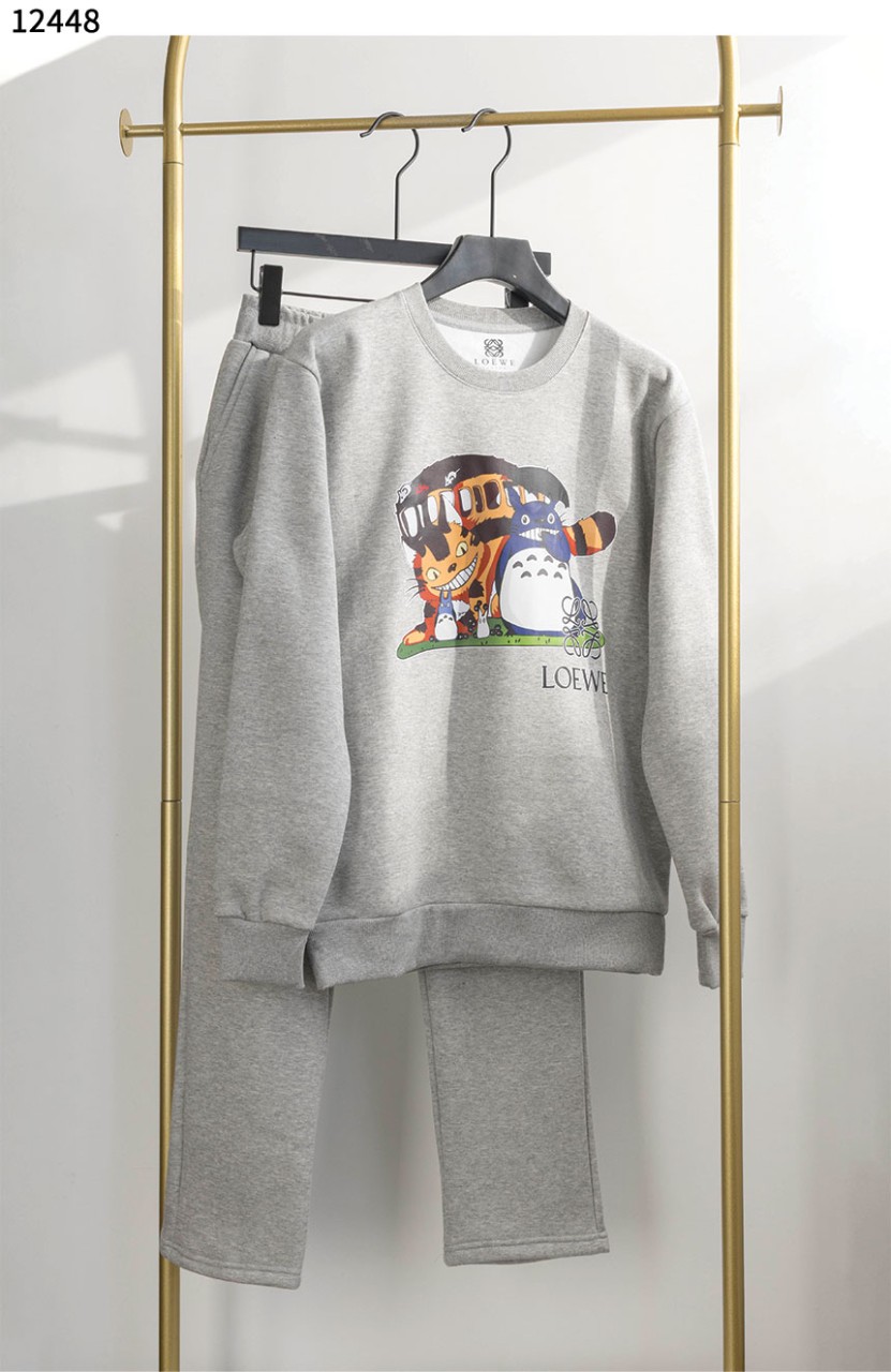 로에베 토토로 고양이버스 모티브 맨투맨 기모 트레이닝 세트 국내배송