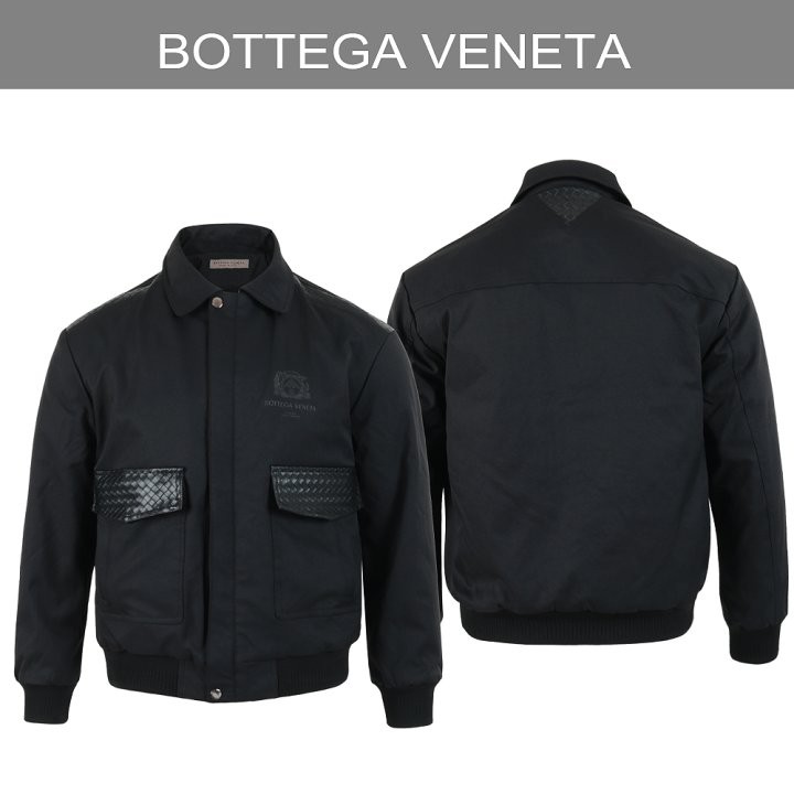 보테가베네타 25FW. 포켓 레더포인트 코튼 블루종 국내배송