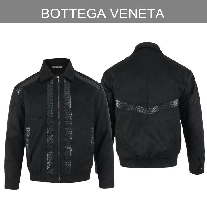 보테가베네타 25FW. 레더 레이어드 스웨이드 블루종 국내배송