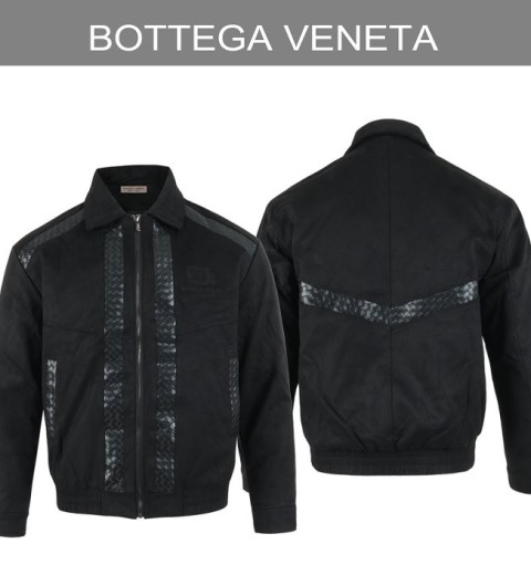 보테가베네타 25FW. 레더 레이어드 스웨이드 블루종 국내배송