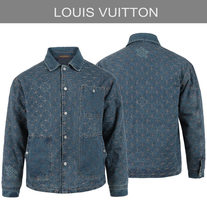 루이비통  25FW. 모노 퀄팅자수 데님 누빔자켓 국내배송