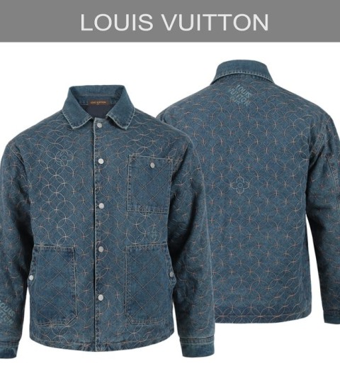 루이비통  25FW. 모노 퀄팅자수 데님 누빔자켓 국내배송