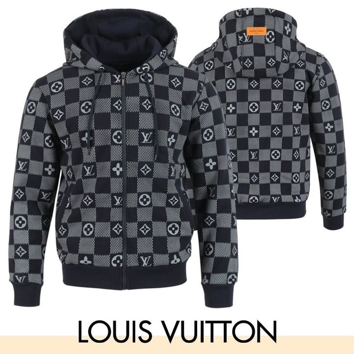 루이비통 체스 나염 후드 집업 국내배송