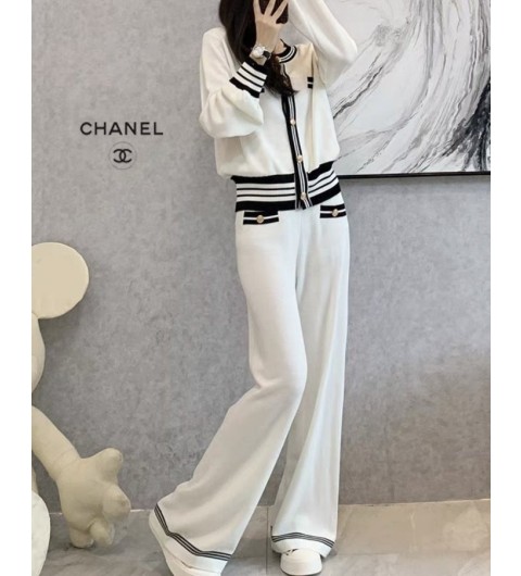 샤넬 배색라인팬츠SET 국내배송