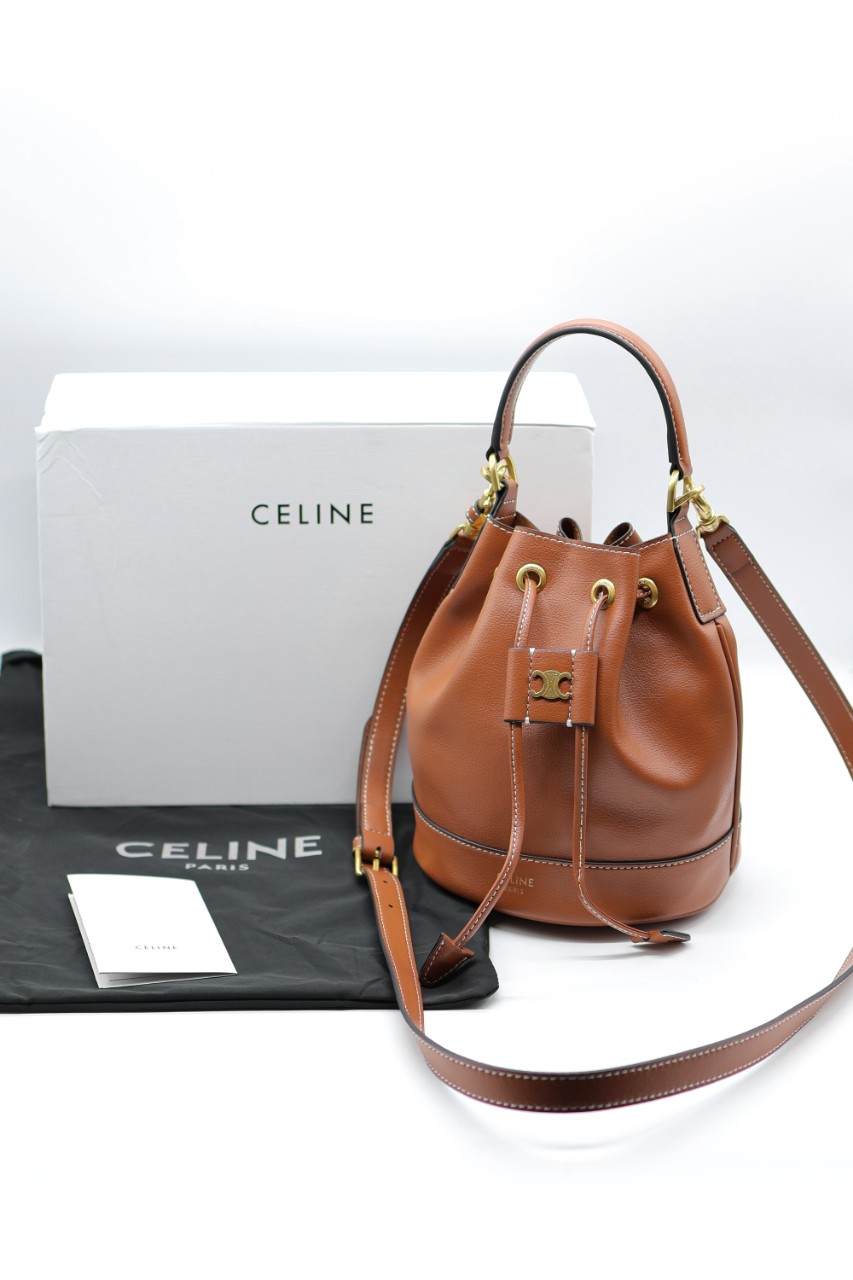 셀린느 틴 클라라 백 버킷백 스몰 캔버스 트리옹프 라피아 카프스킨 국내배송