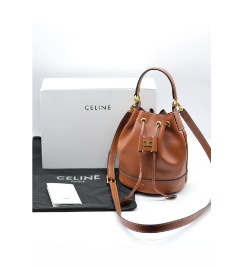 셀린느 틴 클라라 백 버킷백 스몰 캔버스 트리옹프 라피아 카프스킨 국내배송