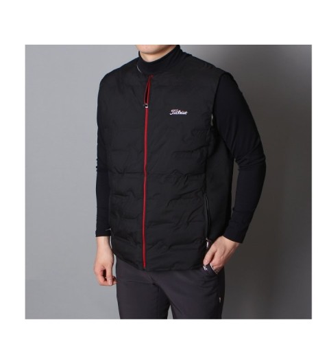 타이틀리스트 지퍼 배색 조끼 패딩 국내배송