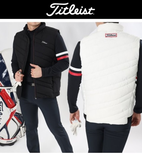 타이틀리스트 사선자수 조끼패딩 국내배송