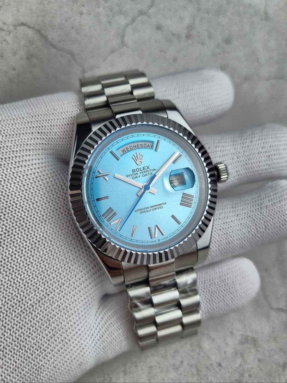 로렉스 데이데이트 아이스블루다이얼 국내배송