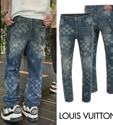 루이비통  26SS. 멀티 다미 프린트 워싱 슬림진 국내배송