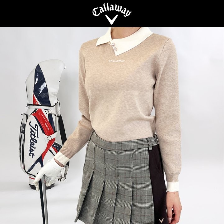 캘러웨이 펄 버튼 사이드카라긴팔 국내배송
