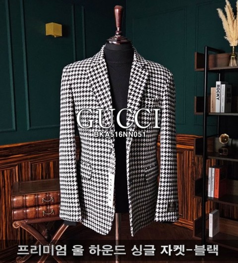 구찌 울 하운드 싱글 자켓 국내배송