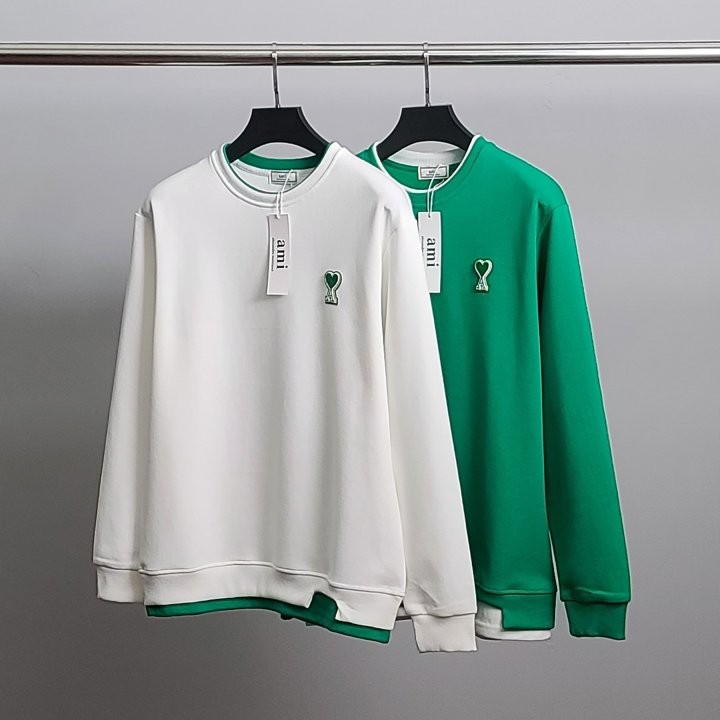 아미 그린하트 레이어드 맨투맨 국내배송