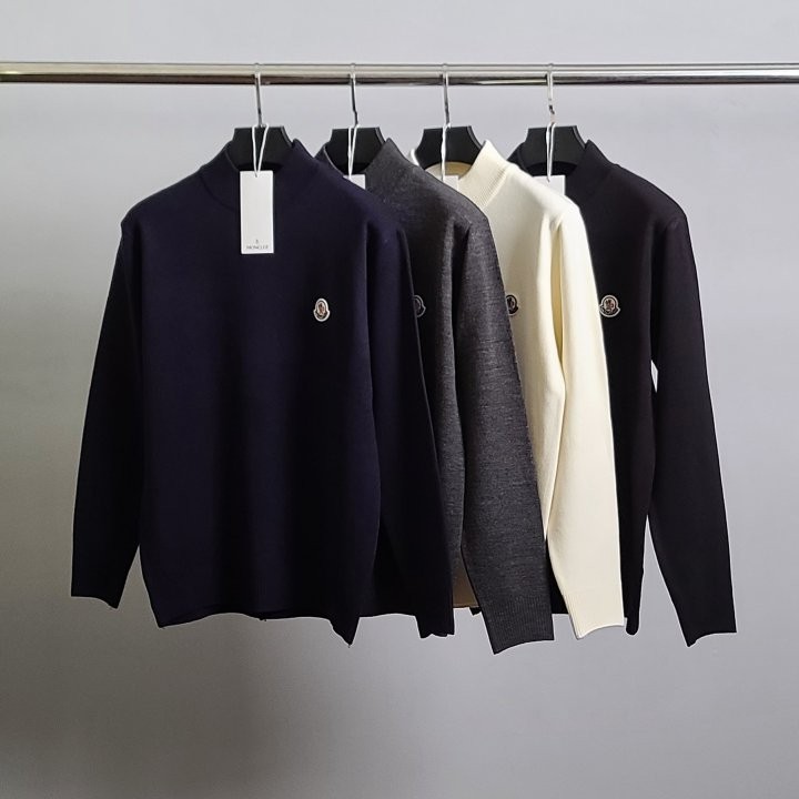 몽클레어 로고 와펜 베이직 반목 니트 국내배송