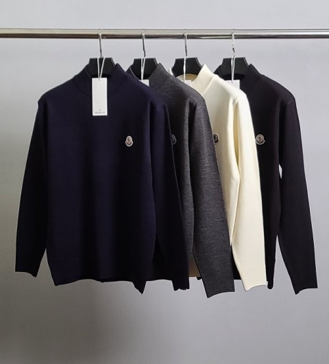 몽클레어 로고 와펜 베이직 반목 니트 국내배송