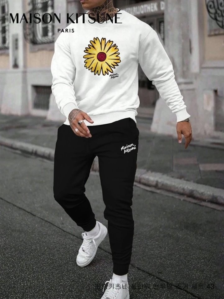 메종키츠네 MK 플라워 맨투맨 조거 기모세트 43 국내배송