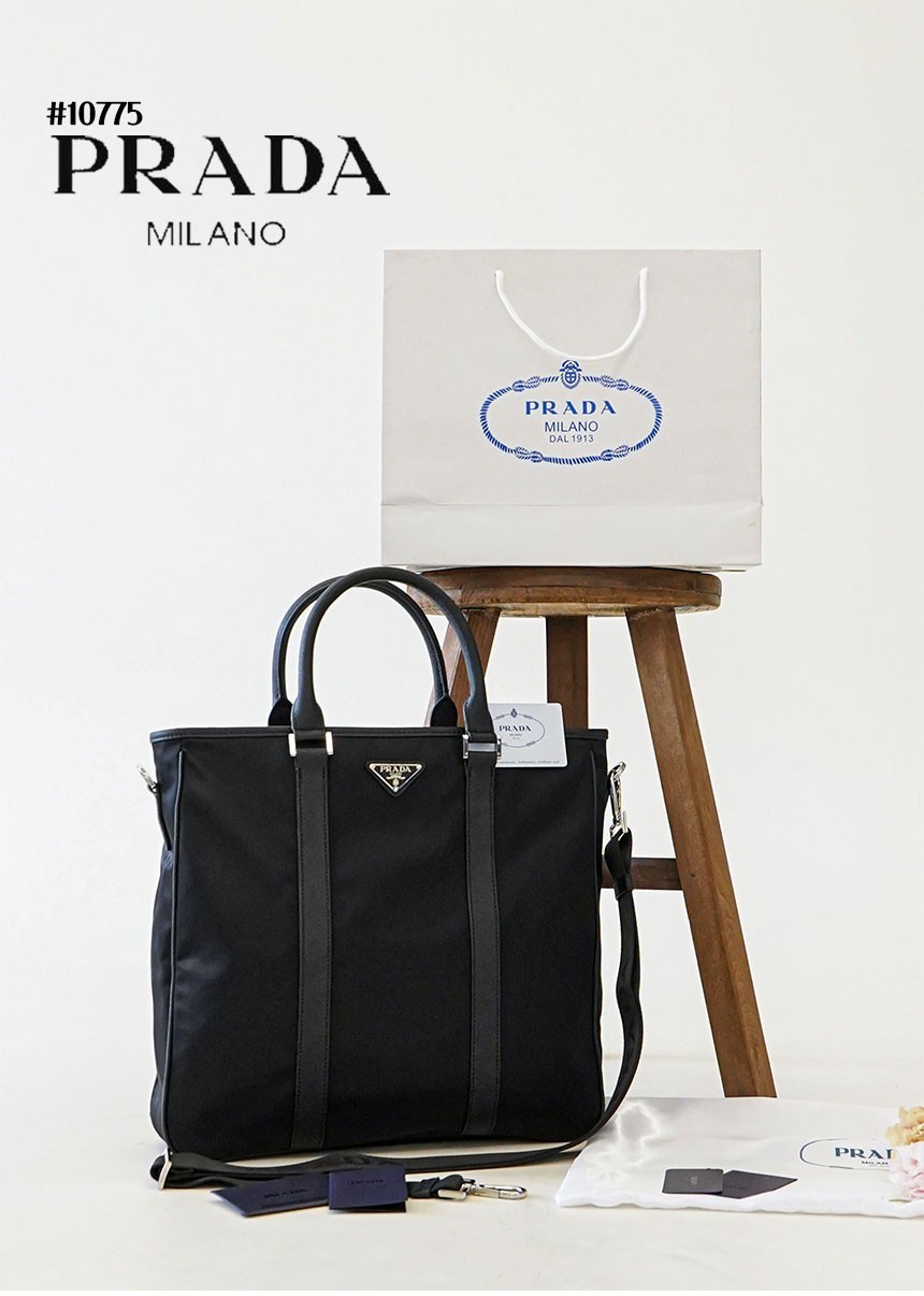 프라다 삼각로고 리나일론 라지 토트백 국내배송