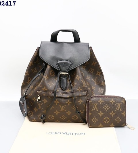 루이비통 모노그램 몽수리 백팩 & 모노그램 지퍼 반지갑 (블랙) 국내배송