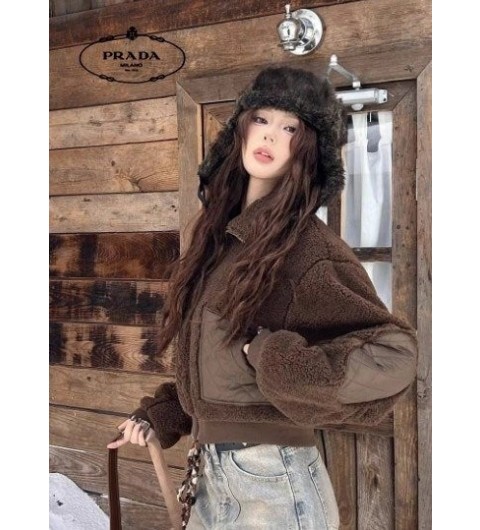 프라다 양털 포켓 자켓 국내배송