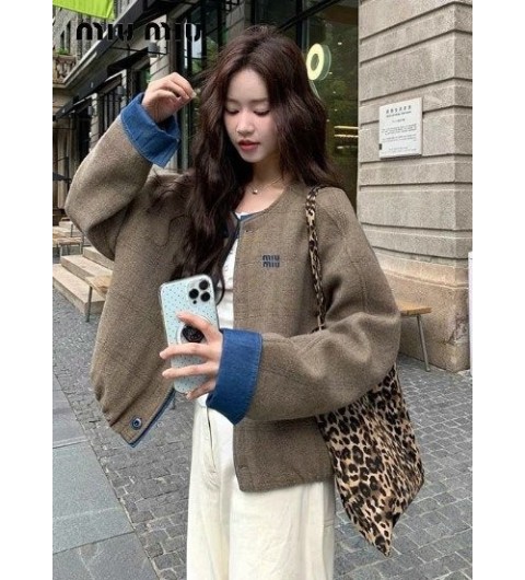 미우미우 블루포인트 자수 자켓 국내배송