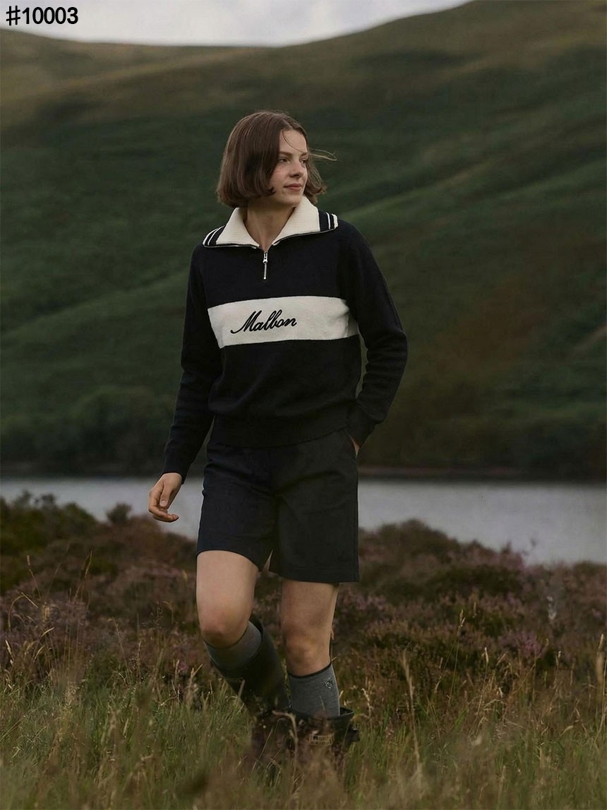 말본 레이어드 집업 카라 니트 탑 국내배송