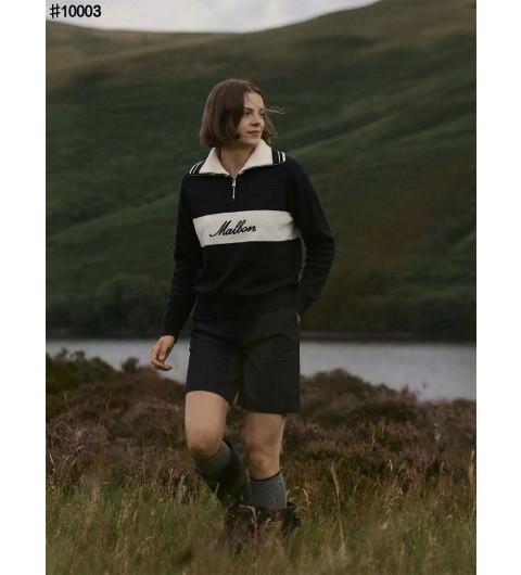 말본 레이어드 집업 카라 니트 탑 국내배송